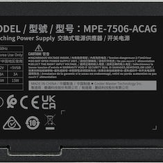 CoolerMaster MWE 750 rev. 3.0 750W Μαύρο Τροφοδοτικό Υπολογιστή Full Wired 80 Plus Gold