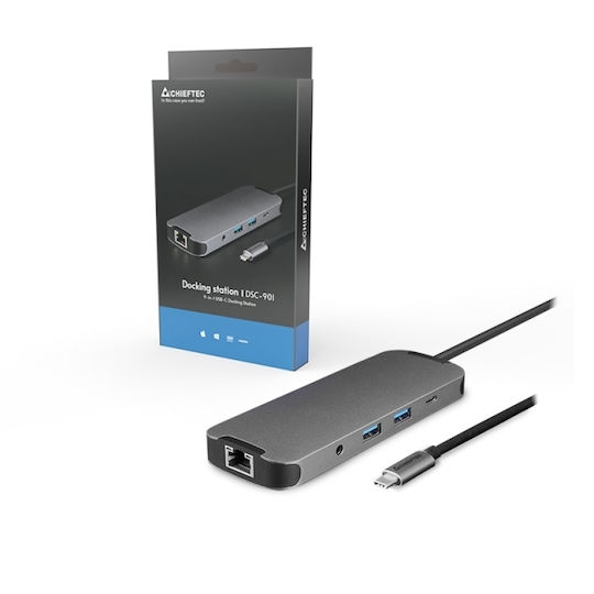 Chieftec DSC-901 USB-C Docking Station με HDMI 4K PD Ethernet Μαύρο