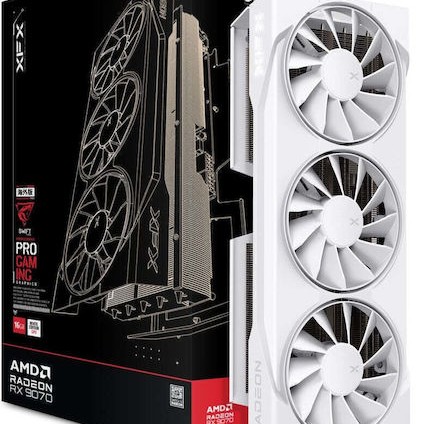 XFX Radeon RX 9070 16GB GDDR6 Swift OC White Κάρτα Γραφικών