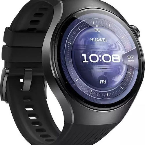 Huawei Watch 5 Stainless Steel 46mm Αδιάβροχο με eSIM και Παλμογράφο (Μαύρο)