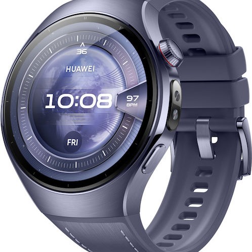 Huawei Watch 5 Titanium 46mm Αδιάβροχο με eSIM και Παλμογράφο (Μωβ)