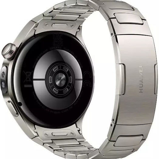 Huawei Watch 5 Titanium 46mm Αδιάβροχο με eSIM και Παλμογράφο (Ασημί)