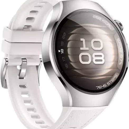 Huawei Watch 5 Stainless Steel 42mm Αδιάβροχο με eSIM και Παλμογράφο (Λευκό)