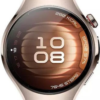 Huawei Watch 5 Stainless Steel 42mm Αδιάβροχο με eSIM και Παλμογράφο (Μπεζ)