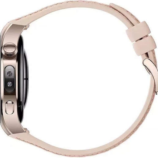 Huawei Watch 5 Stainless Steel 42mm Αδιάβροχο με eSIM και Παλμογράφο (Μπεζ)