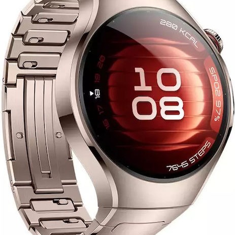 Huawei Watch 5 Stainless Steel 42mm Αδιάβροχο με eSIM και Παλμογράφο (Sand gold)