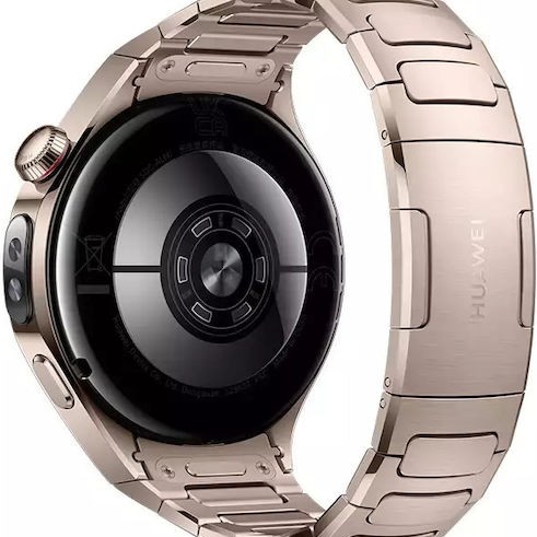 Huawei Watch 5 Stainless Steel 42mm Αδιάβροχο με eSIM και Παλμογράφο (Sand gold)