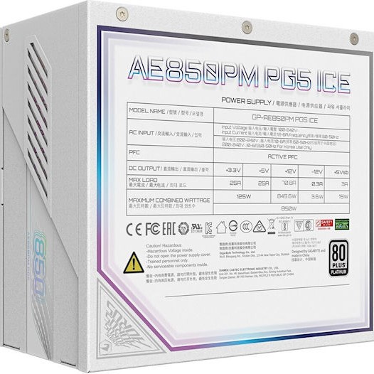 Gigabyte Aorus Elite P850W 850W Λευκό Τροφοδοτικό Υπολογιστή Full Modular 80 Plus Platinum