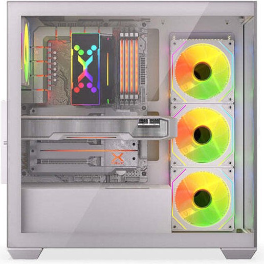Krux Exo Gaming Midi Tower Κουτί Υπολογιστή με Πλαϊνό Παράθυρο και ARGB Φωτισμό Λευκό