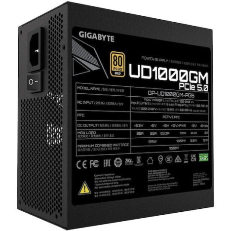 Gigabyte GP-UD1000GM PG5 rev. 2.0 1000W Μαύρο Τροφοδοτικό Υπολογιστή Full Modular 80 Plus Gold