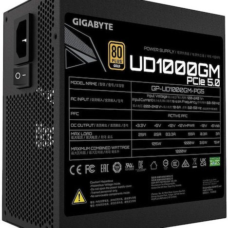 Gigabyte GP-UD1000GM PG5 rev. 2.0 1000W Μαύρο Τροφοδοτικό Υπολογιστή Full Modular 80 Plus Gold