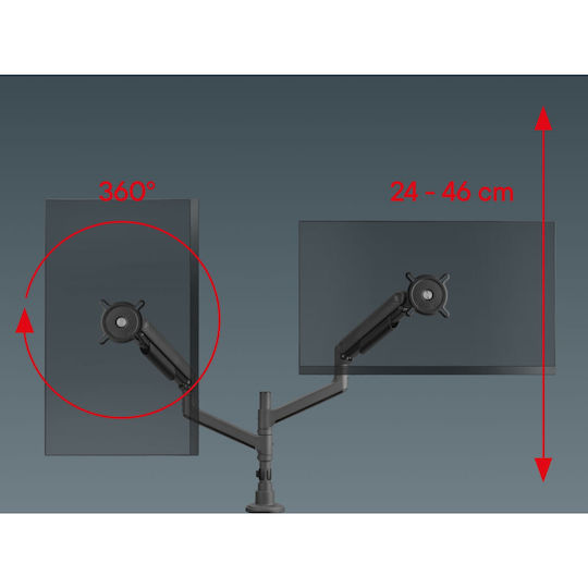 One For All Βάση Γραφείου για 2 Οθόνες με Βραχίονα (DM5210)