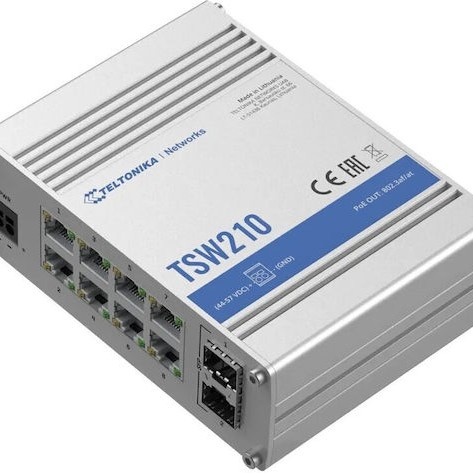 Teltonika TSW210 Unmanaged L2 Switch με 8 Θύρες Gigabit (1Gbps) Ethernet και 2 SFP Θύρες