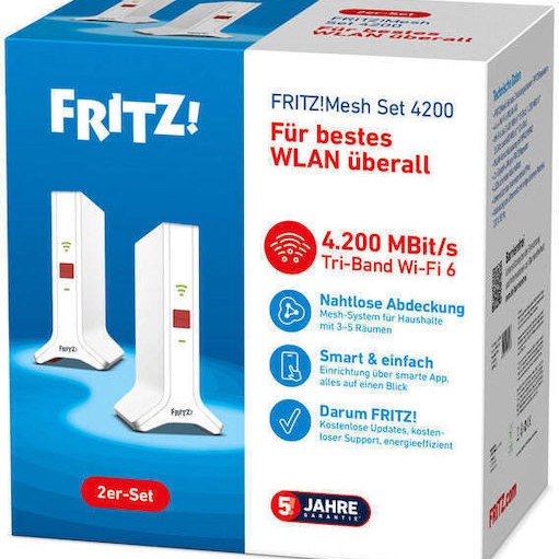 AVM WiFi Mesh Network Access Point Wi‑Fi 6 Dual Band (2.4 & 5GHz) σε Διπλό Kit