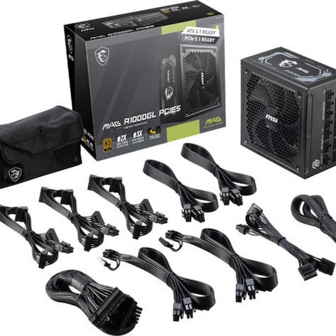 MSI MAG A1000GL PCIE5 1000W Μαύρο Τροφοδοτικό Υπολογιστή Full Modular 80 Plus Gold