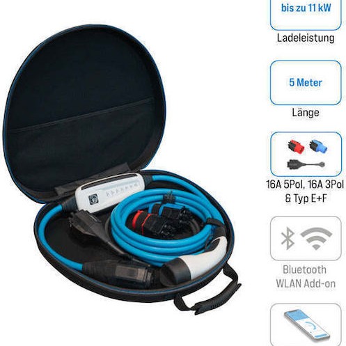 Wallbox Φορητός Τριφασικός Σταθμός Φόρτισης 11kW με Ενσωματωμένο Καλώδιο Type 2 (87501000)