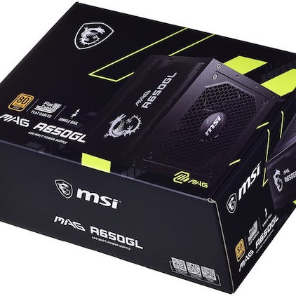 MSI MAG A650GL 650W Μαύρο Τροφοδοτικό Υπολογιστή Full Modular 80 Plus Gold