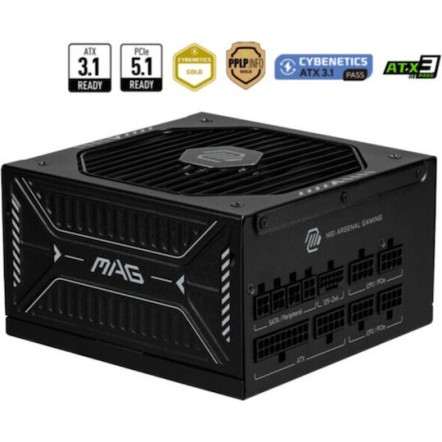 MSI MAG A850GLS PCIE5 850W Μαύρο Τροφοδοτικό Υπολογιστή Full Modular 80 Plus Gold