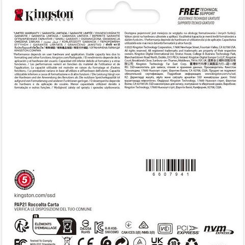 Kingston NV3 SSD 2TB M.2 NVMe PCI Express 4.0