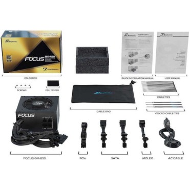 Seasonic G12 GM-850 850W Μαύρο Τροφοδοτικό Υπολογιστή Semi Modular 80 Plus Gold