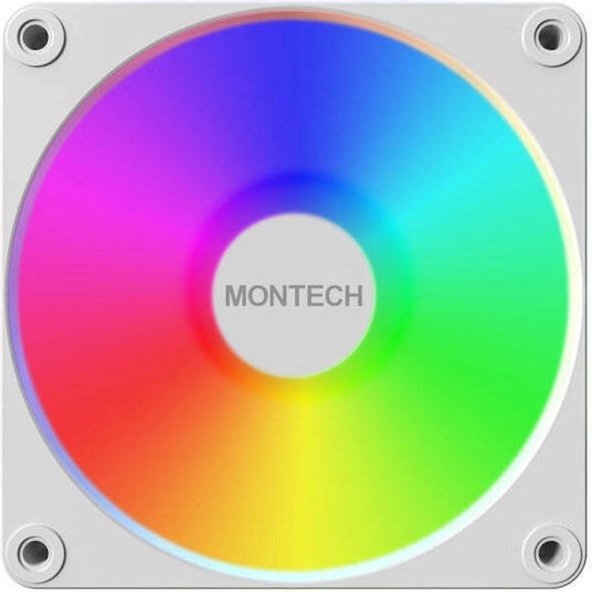 Montech GF120R V2 ARGB Reverse Case Fan με Σύνδεση 3-Pin / 4-Pin PWM 3τμχ Λευκό