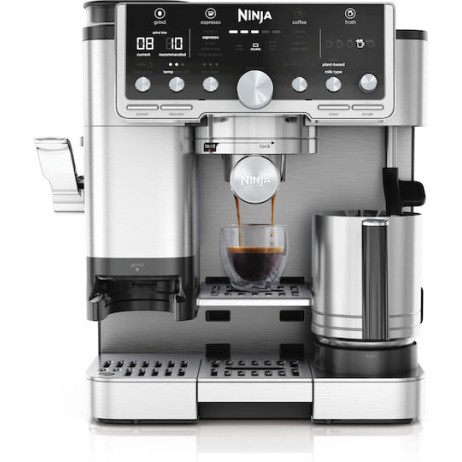 Ninja Αυτόματη Μηχανή Espresso 1650W Πίεσης 15bar για Cappuccino με Μύλο Άλεσης Καφέ ES701EU