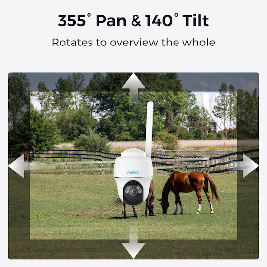 Reolink Go PT Plus G430 IP Κάμερα Παρακολούθησης 4G Full HD+ 5MP Αδιάβροχη Μπαταρίας με Αμφίδρομη Επικοινωνία και Φακό 2.8mm