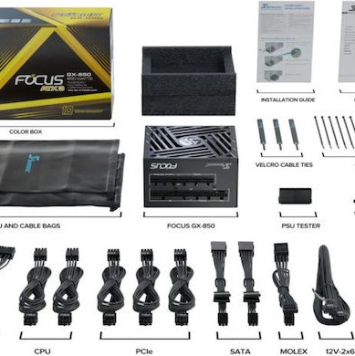 Seasonic Focus GX ATX3.1 2024 850W Μαύρο Τροφοδοτικό Υπολογιστή Full Modular 80 Plus Gold