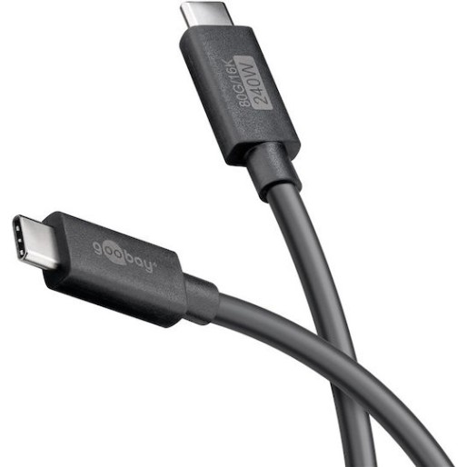 Goobay USB 3.0 Cable USB-C male - USB-C / DisplayPort 240W Μαύρο 1.2m (74376)