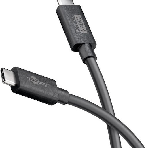 Goobay USB 3.0 Cable USB-C male - USB-C / DisplayPort 240W Μαύρο 1.2m (74376)