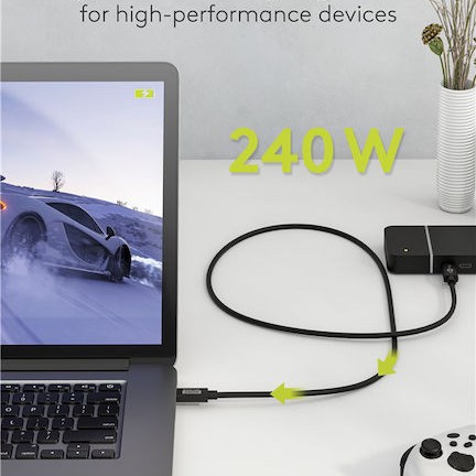 Goobay USB 3.0 Cable USB-C male - USB-C / DisplayPort 240W Μαύρο 1.2m (74376)