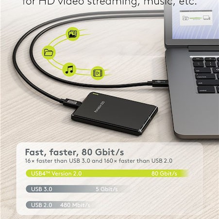 Goobay USB 3.0 Cable USB-C male - USB-C / DisplayPort 240W Μαύρο 1.2m (74376)