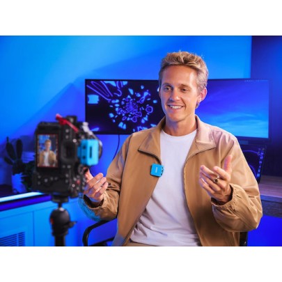 Rode Wireless GO Gen3 Ασύρματο Πυκνωτικό Μικρόφωνο Πέτου, Clip On Δημοσιογραφικό σε Μπλε Χρώμα