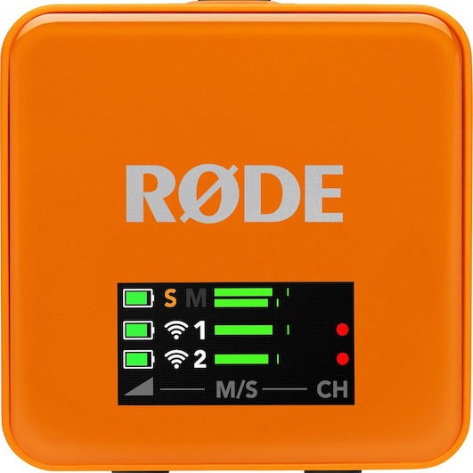 Rode Wireless GO Gen3 Ασύρματο Πυκνωτικό Μικρόφωνο Πέτου, Clip On Δημοσιογραφικό σε Πορτοκαλί Χρώμα