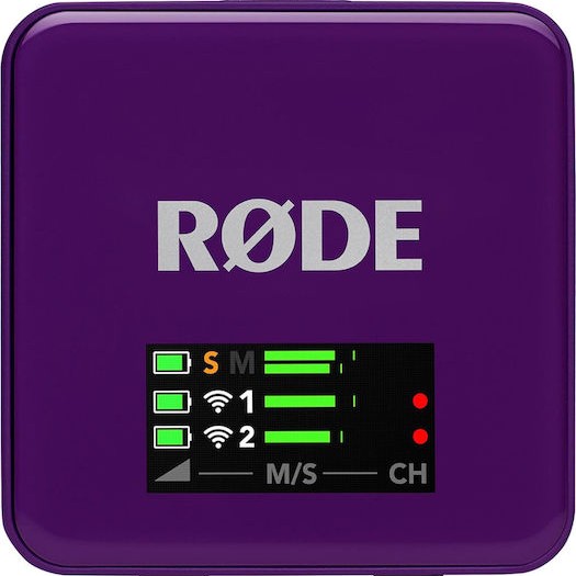Rode Wireless GO Gen3 Ασύρματο Πυκνωτικό Μικρόφωνο Πέτου, Clip On Δημοσιογραφικό σε Μωβ Χρώμα