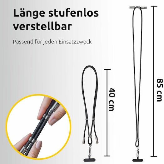 Intenso 2in1 Cell Phone Lanyard Black