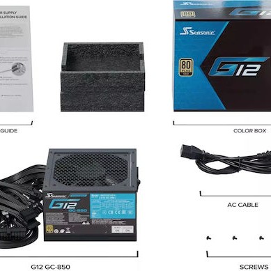 Seasonic G12 GC 850W Μαύρο Τροφοδοτικό Υπολογιστή Full Wired 80 Plus Gold