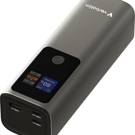 Verbatim Charge 'n' Go Power Bank 27000mAh 140W με 2 Θύρες USB-C Power Delivery / Quick Charge 3.0 Γκρι