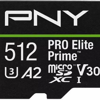 Pny Microsdxc Pro Elite Prime 512gb Memory Card 200/150 Mb S V30 A2
