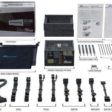 Seasonic Prime PX 500W Μαύρο Τροφοδοτικό Υπολογιστή Full Modular 80 Plus Platinum