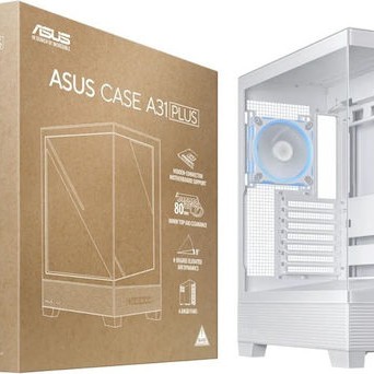 Asus A31 PLUS Gaming Midi Tower Κουτί Υπολογιστή με Πλαϊνό Παράθυρο και ARGB Φωτισμό Λευκό