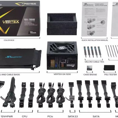 Seasonic Vertex GX 1200W Μαύρο Τροφοδοτικό Υπολογιστή Full Modular 80 Plus Gold