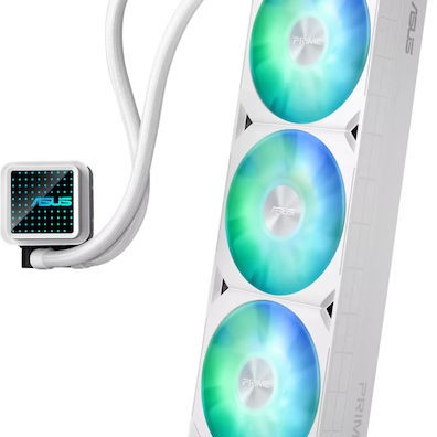 Asus Prime LC 360 ARGB Υδρόψυξη Επεξεργαστή Τριπλού Ανεμιστήρα 120mm για Socket AM4/AM5/1700/1200 Λευκή