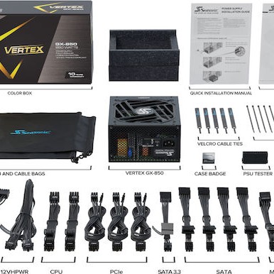 Seasonic Vertex GX 850W Μαύρο Τροφοδοτικό Υπολογιστή Full Modular 80 Plus Gold