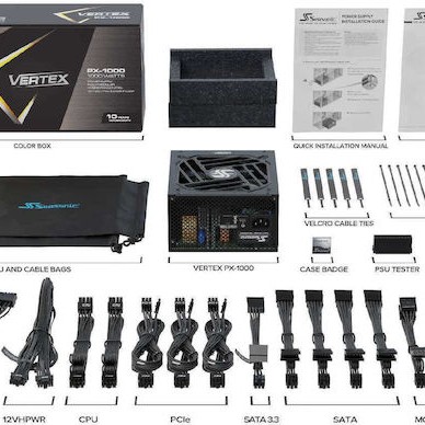 Seasonic VERTEX PX 1000W Μαύρο Τροφοδοτικό Υπολογιστή Full Modular 80 Plus Platinum