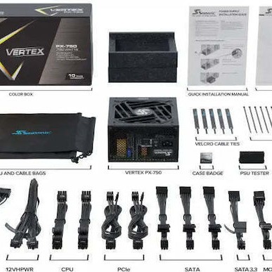 Seasonic VERTEX PX 750W Μαύρο Τροφοδοτικό Υπολογιστή Full Modular 80 Plus Platinum