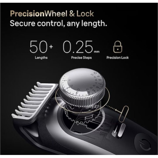 Braun Series 9 Επαναφορτιζόμενη Κουρευτική Μηχανή Ασημί BT9520