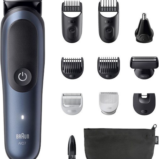 Braun All-in-one Series 7 Σετ Επαναφορτιζόμενης Κουρευτικής Μηχανής Μαύρο AIO7540