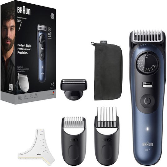 Braun Series 7 Επαναφορτιζόμενη Κουρευτική Μηχανή Μπλε BT7520