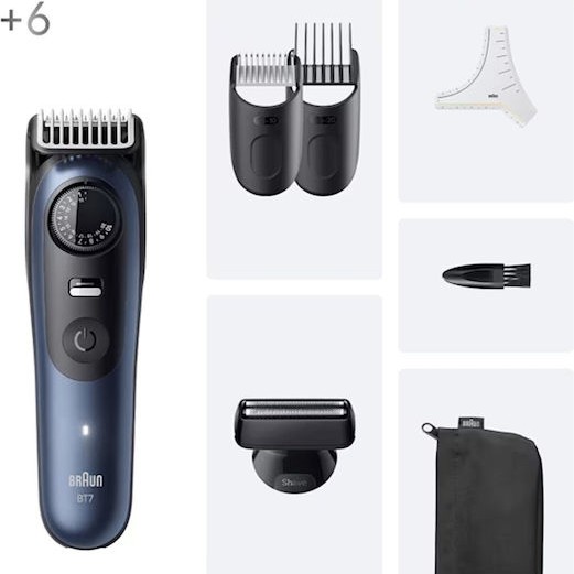 Braun Series 7 Επαναφορτιζόμενη Κουρευτική Μηχανή Μπλε BT7520